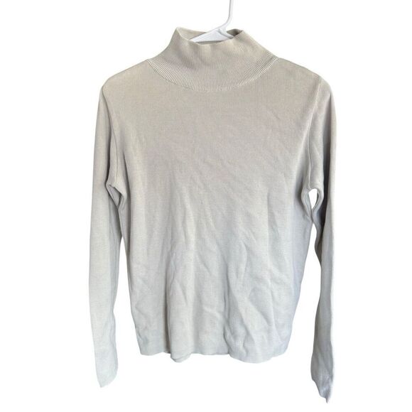 Peruvian Connection Sweater Women's Turtleneck Tan Sz Medium 100% Pima Cotton - Picture 1 of 7